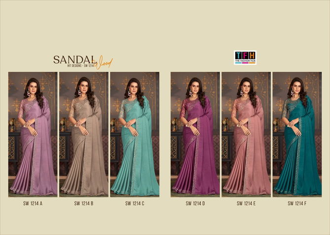 Sandalwood 1214 A To F By TFH Designer Party Wear Sarees Wholesale Price In Surat